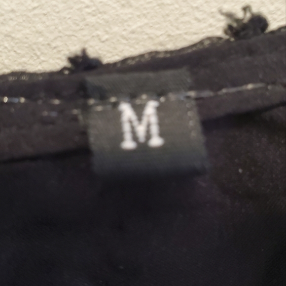 ☆3\35$ | Black Boho Dotted Ruffle Bow Tie Dress in Medium - Picture 8 of 11